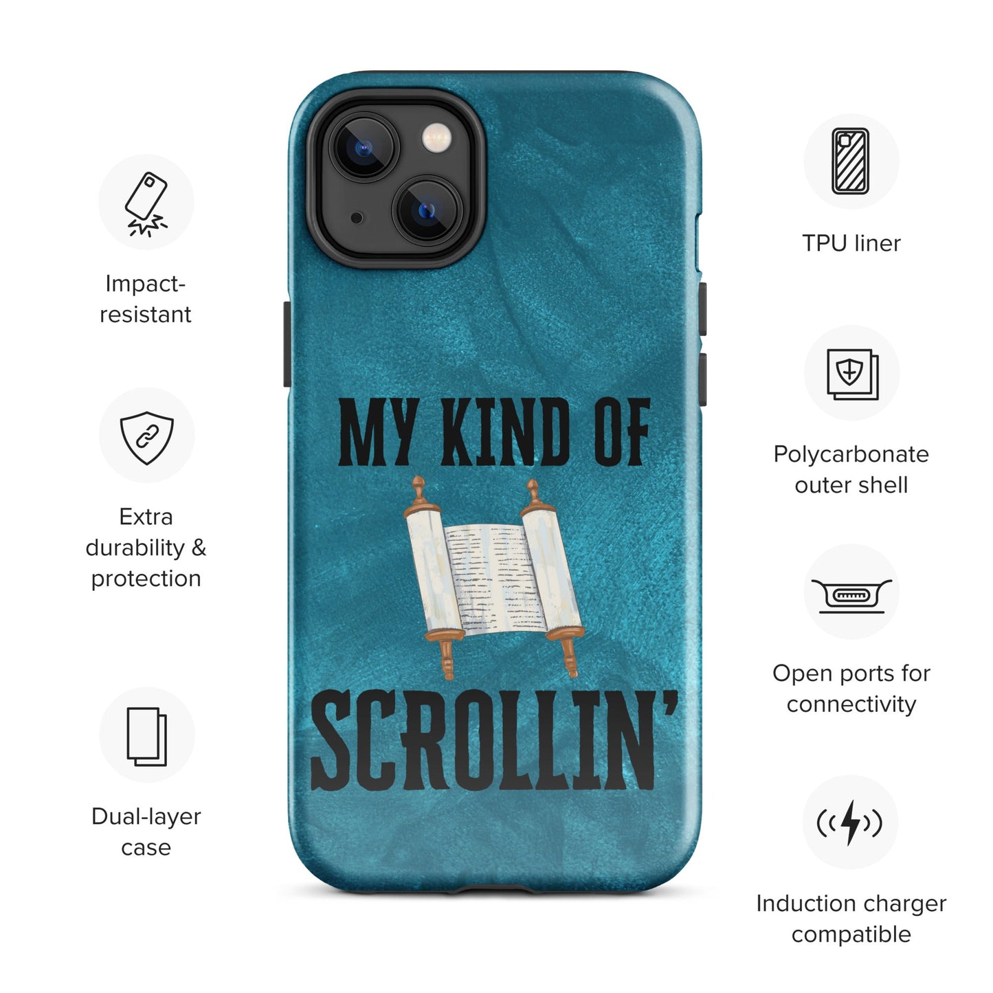 Scrollin' Tough Case for iPhone®-Glossy-iPhone 14 Plus-Perfect Love Designs