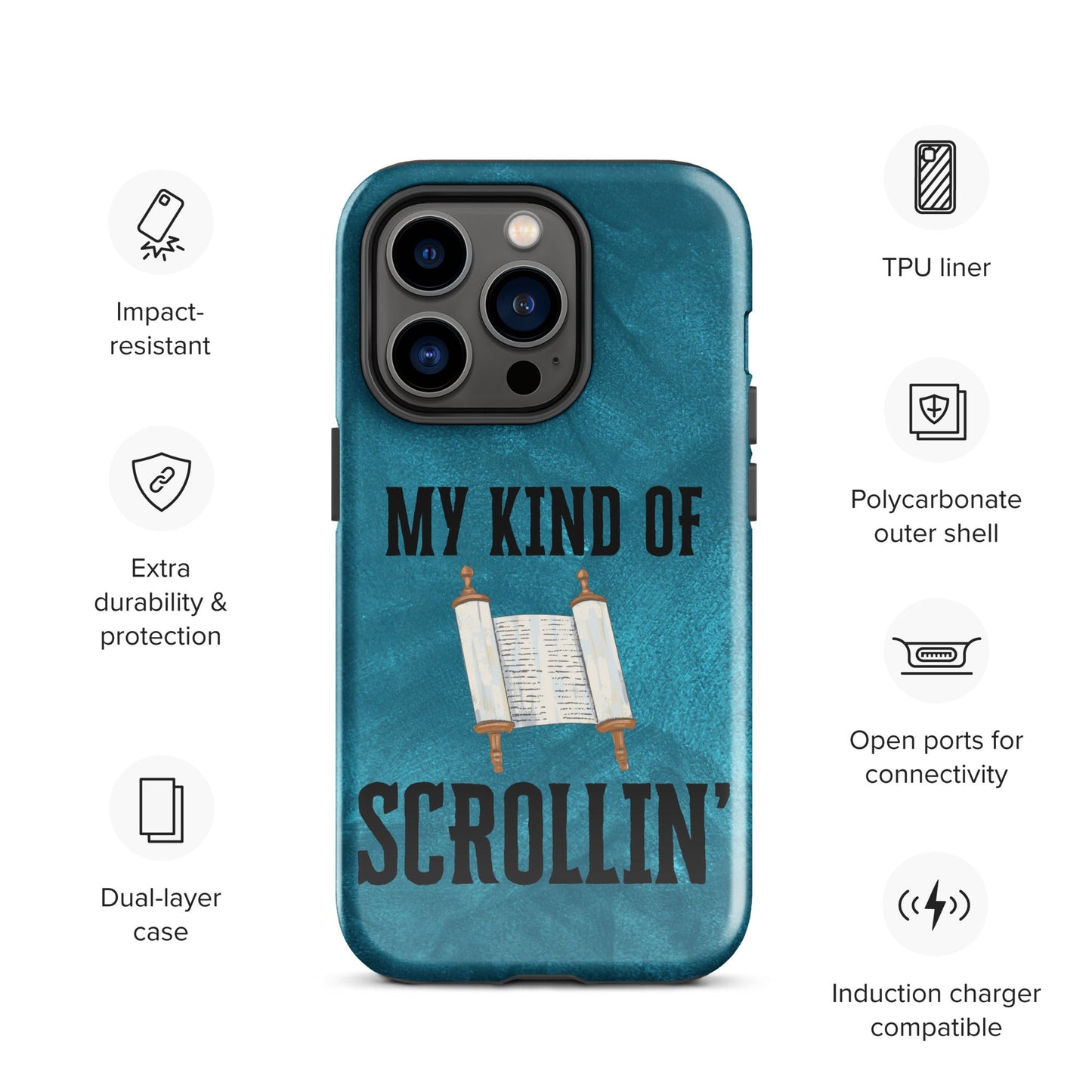 Scrollin' Tough Case for iPhone®-Glossy-iPhone 14 Pro-Perfect Love Designs