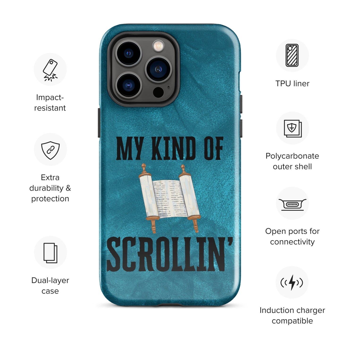 Scrollin' Tough Case for iPhone®-Glossy-iPhone 14 Pro Max-Perfect Love Designs