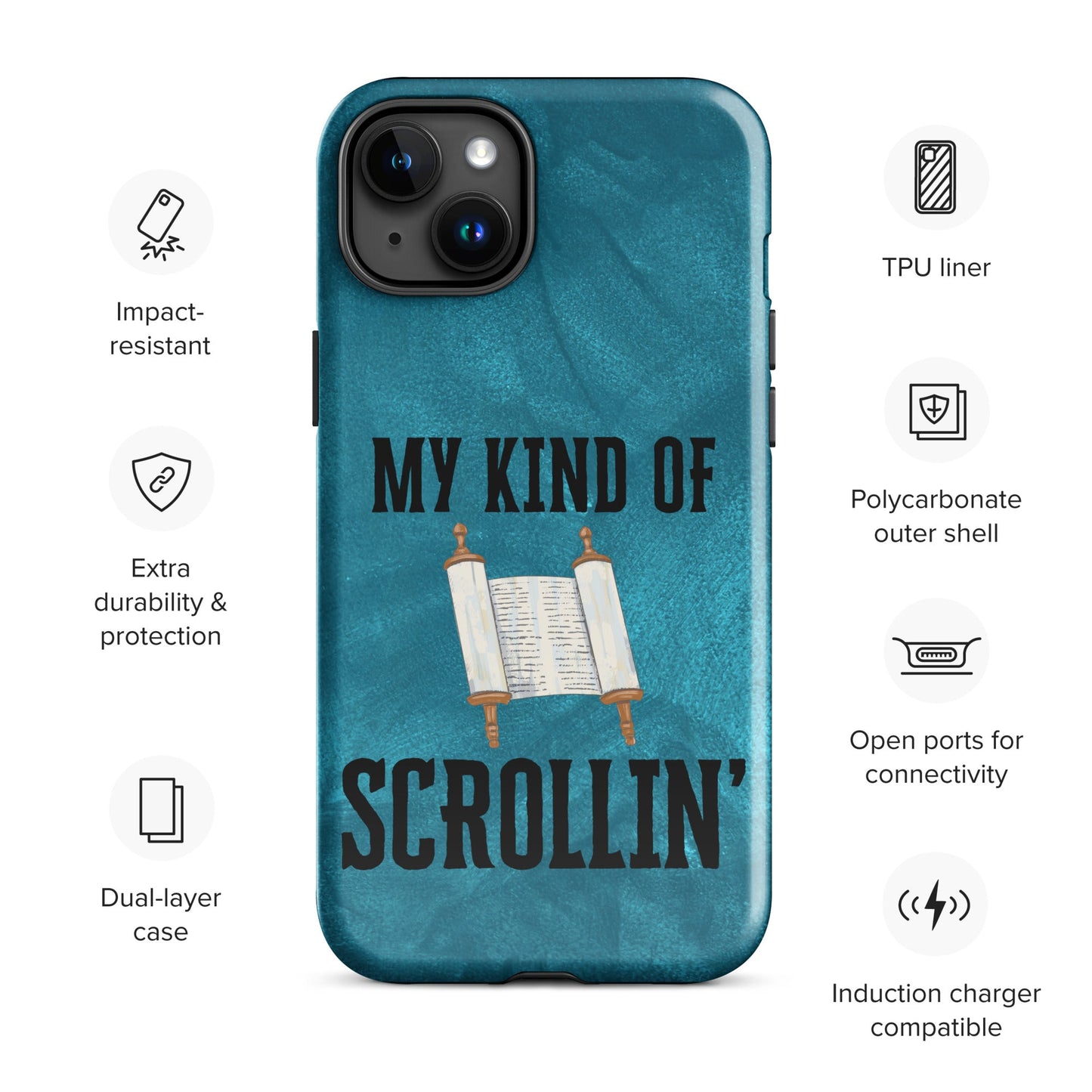 Scrollin' Tough Case for iPhone®-Glossy-iPhone 15 Plus-Perfect Love Designs