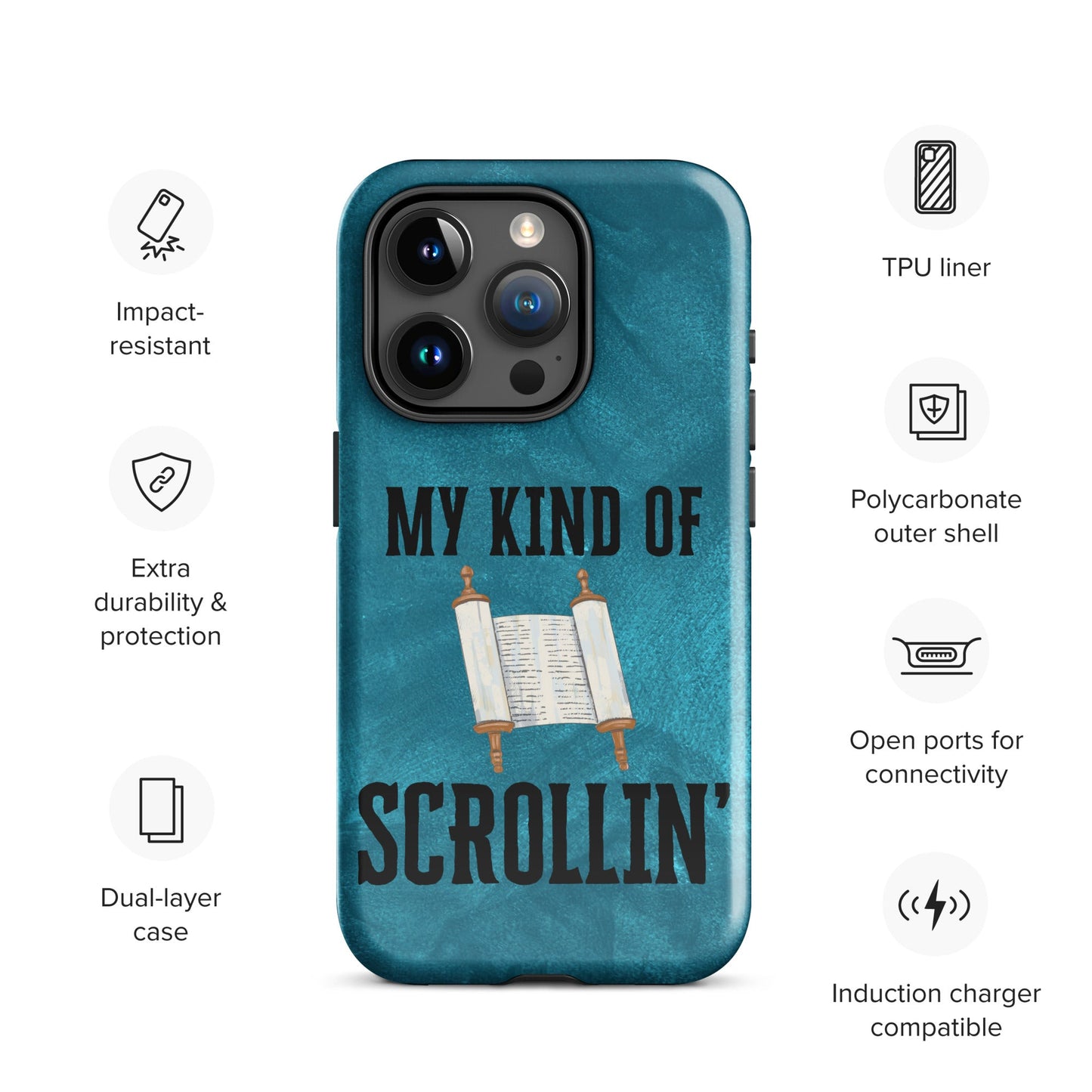 Scrollin' Tough Case for iPhone®-Glossy-iPhone 15 Pro-Perfect Love Designs