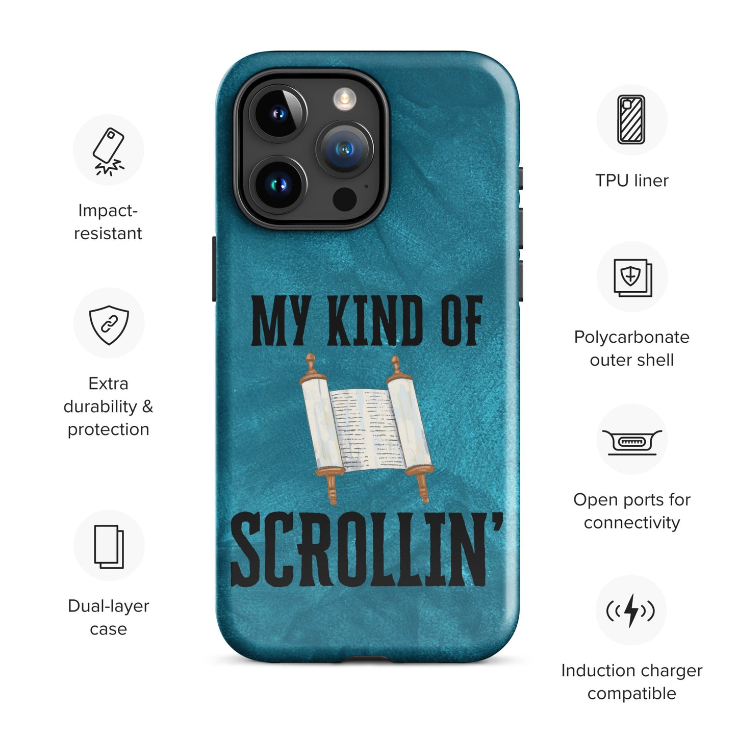 Scrollin' Tough Case for iPhone®-Glossy-iPhone 15 Pro Max-Perfect Love Designs