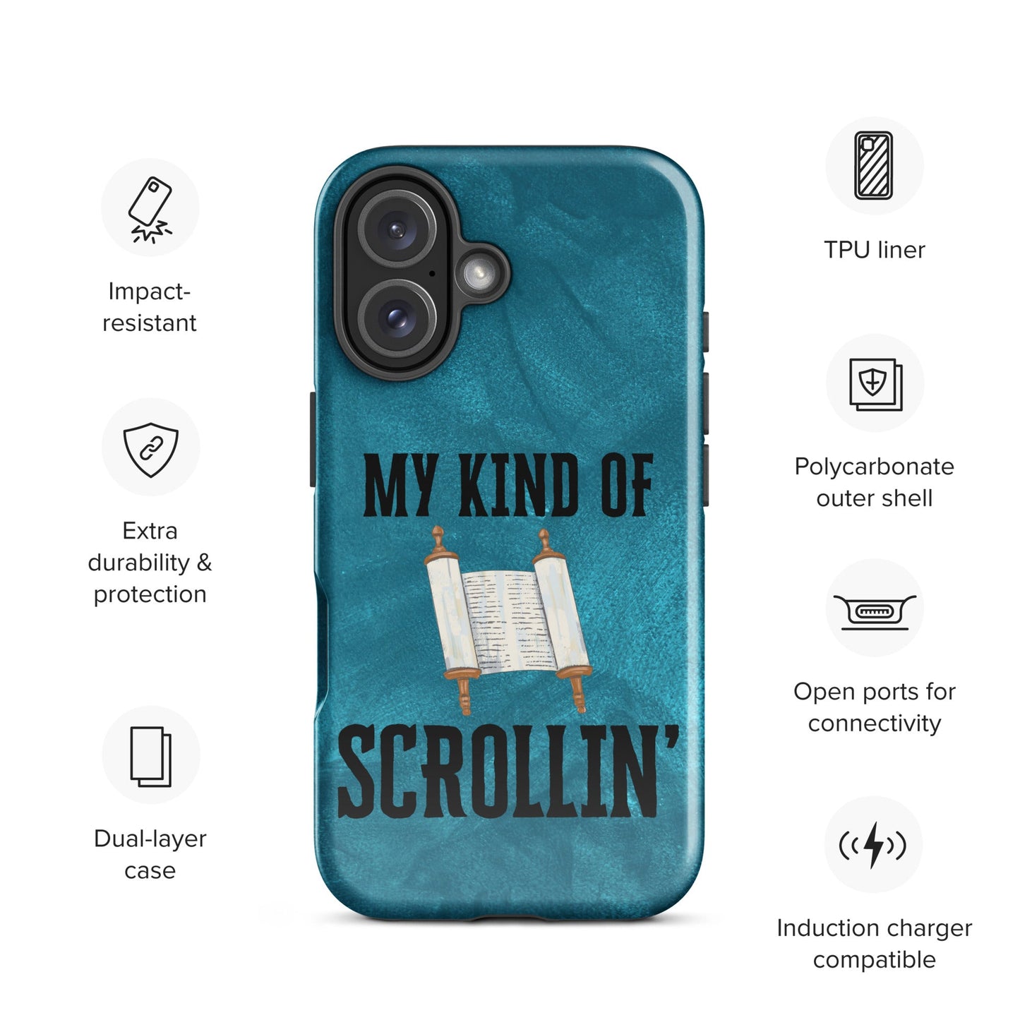 Scrollin' Tough Case for iPhone®-Glossy-iPhone 16-Perfect Love Designs