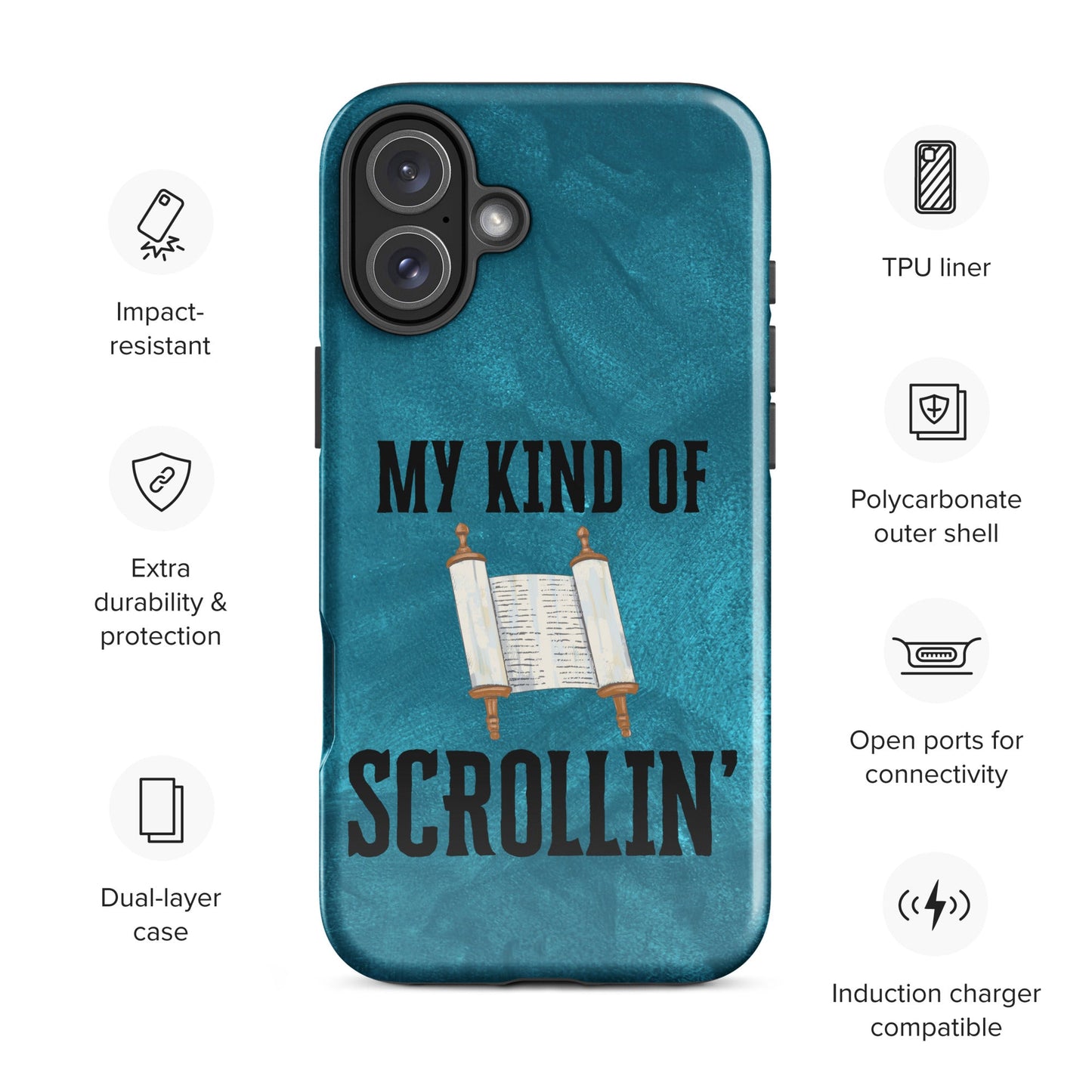 Scrollin' Tough Case for iPhone®-Glossy-iPhone 16 Plus-Perfect Love Designs