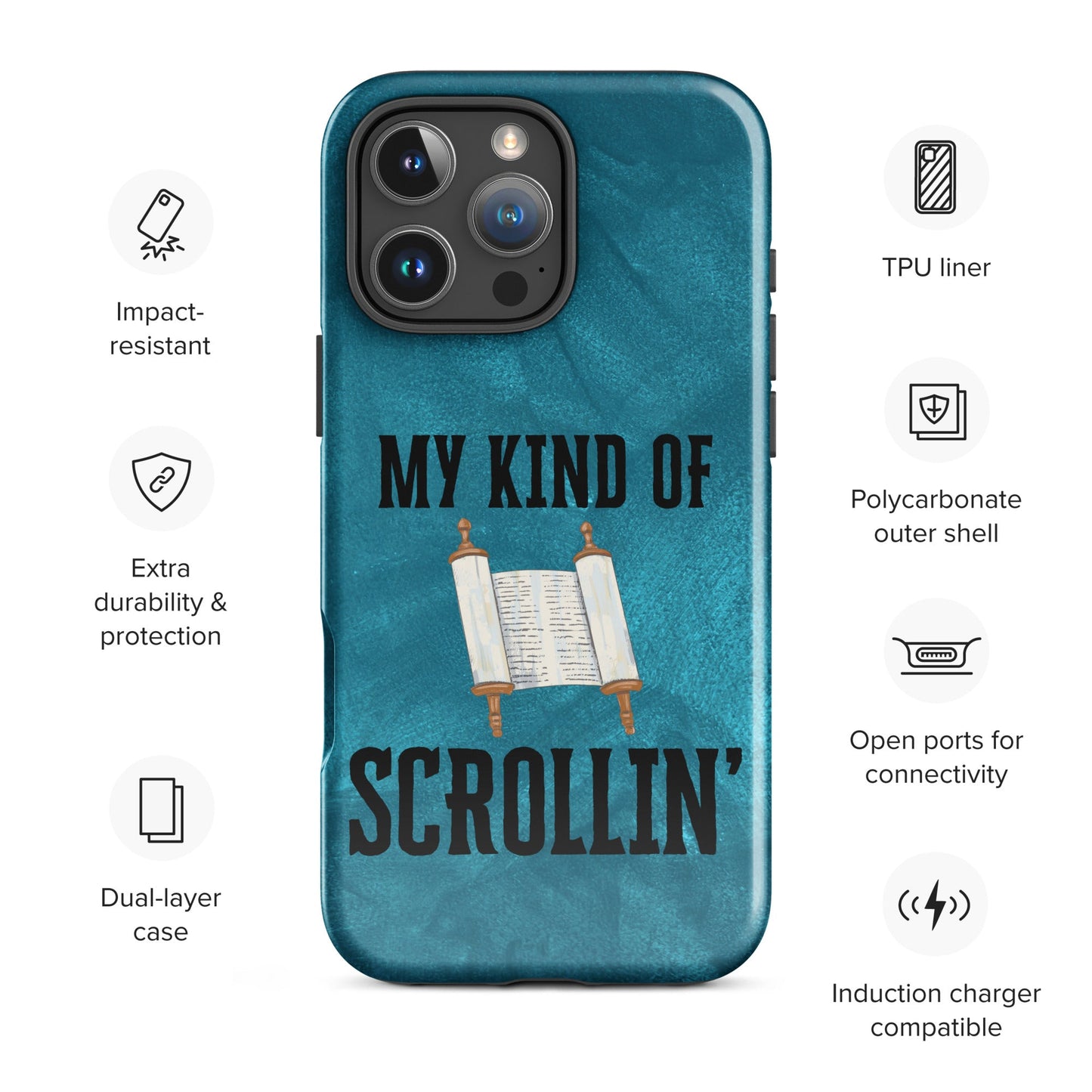 Scrollin' Tough Case for iPhone®-Glossy-iPhone 16 Pro Max-Perfect Love Designs