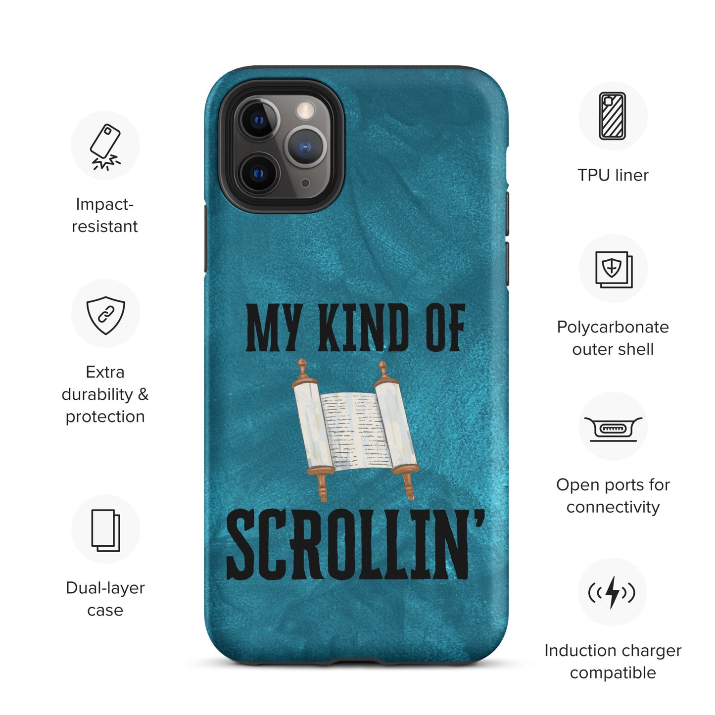 Scrollin' Tough Case for iPhone®-Matte-iPhone 11 Pro Max-Perfect Love Designs