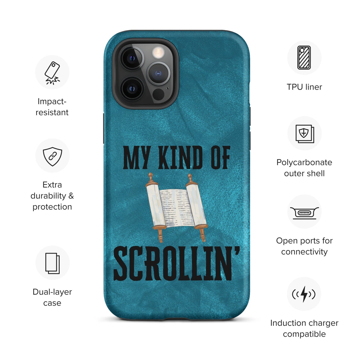 Scrollin' Tough Case for iPhone®-Matte-iPhone 12 Pro Max-Perfect Love Designs