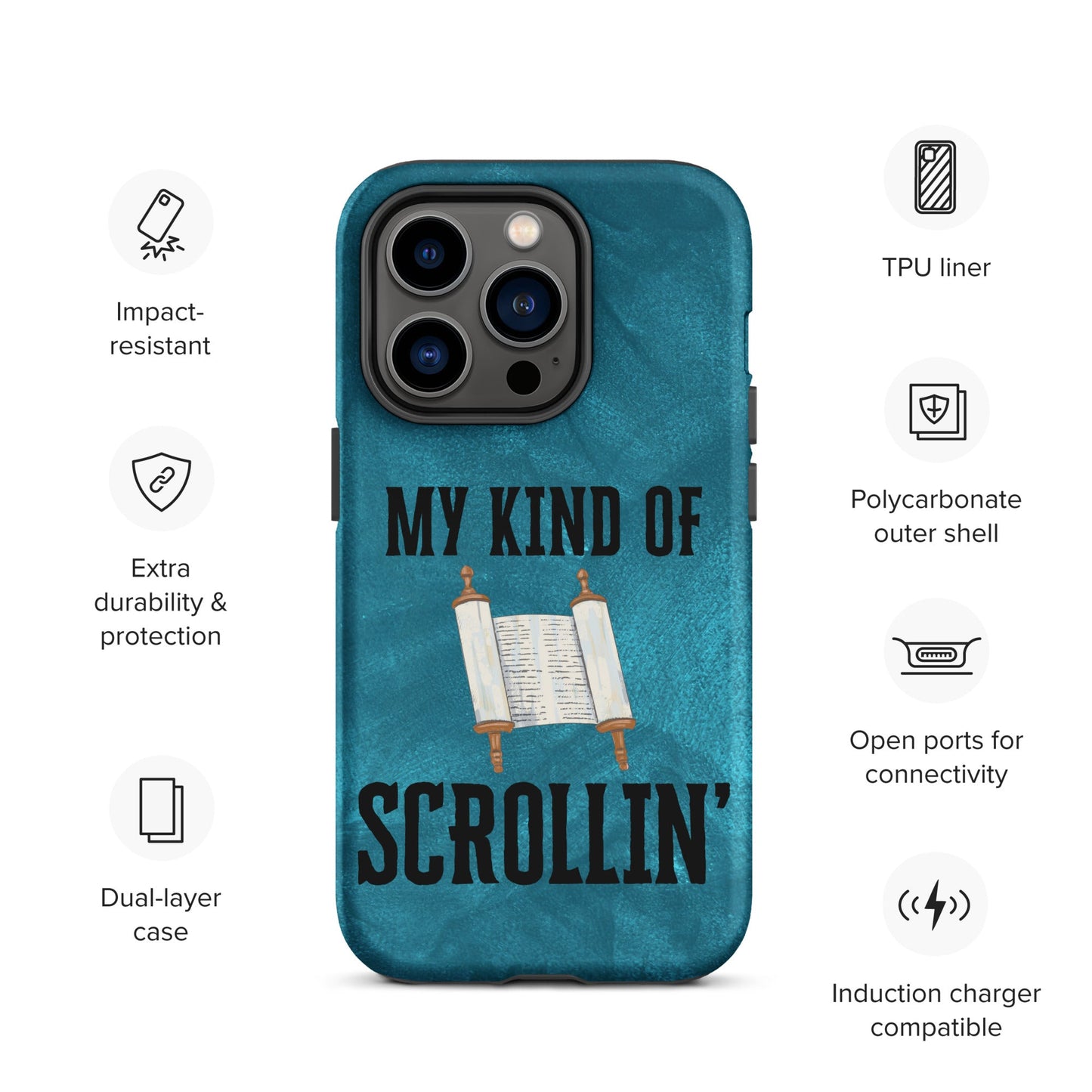 Scrollin' Tough Case for iPhone®-Matte-iPhone 14 Pro-Perfect Love Designs