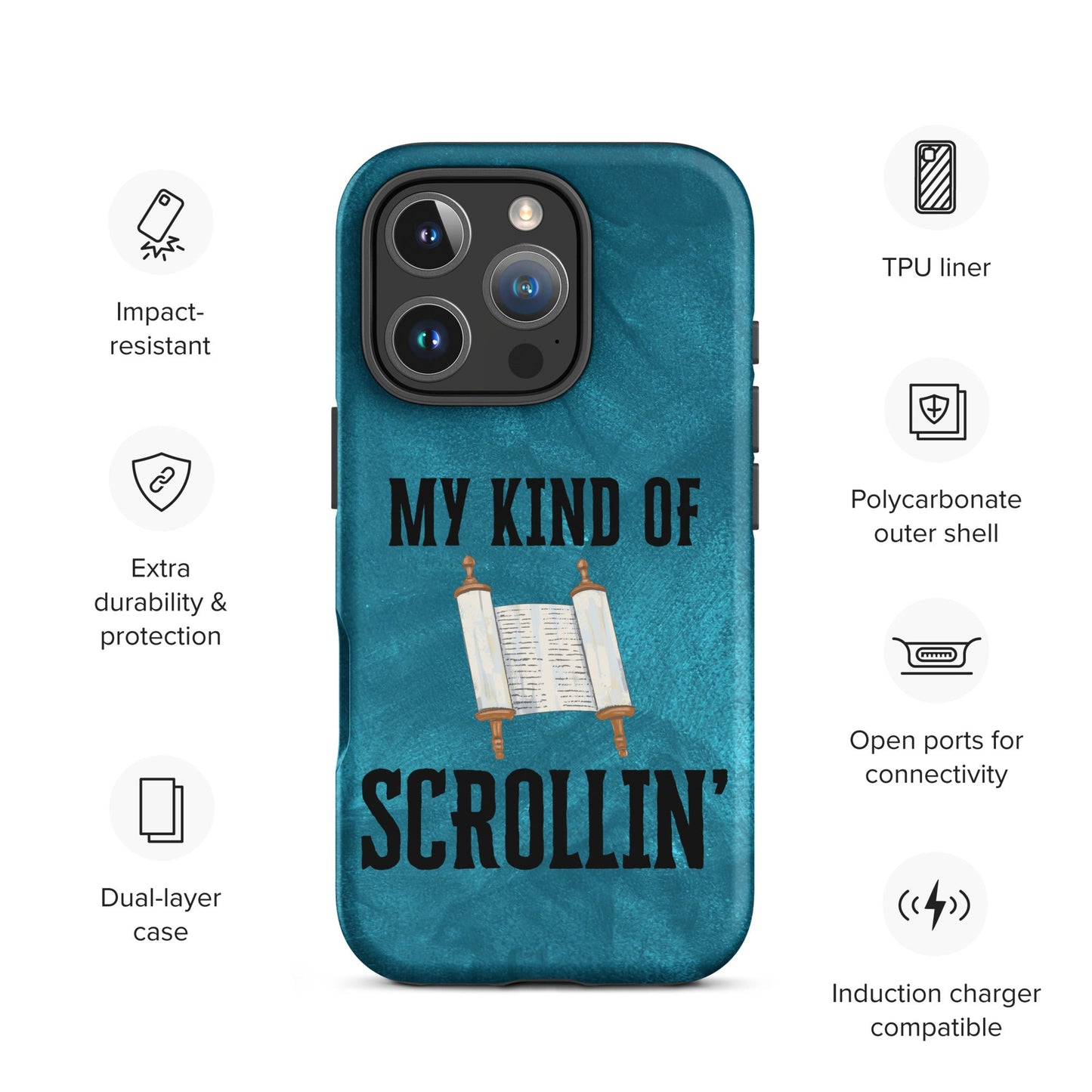 Scrollin' Tough Case for iPhone®-Matte-iPhone 16 Pro-Perfect Love Designs