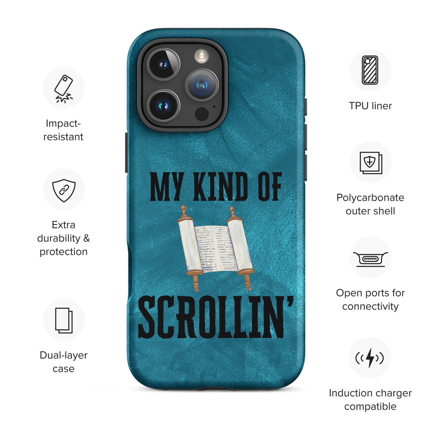 Scrollin' Tough Case for iPhone®-Matte-iPhone 16 Pro Max-Perfect Love Designs